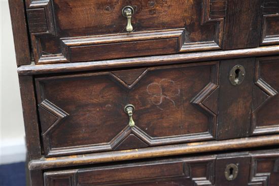 A late 17th century oak chest, W.3ft 2.5in.